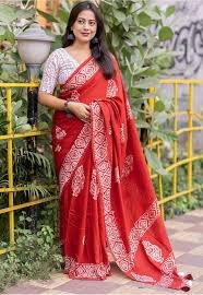 Batik Print Cotton Saree